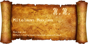 Mitelman Maxima névjegykártya